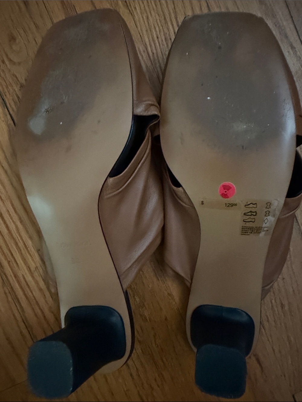 &otherstories Women's Brown Leather Slide Heels - Picture 2 of 2